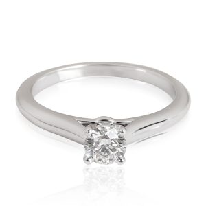 Cartier 1895 Diamond Engagement Ring in Platinum 033 CTW GVVS1 Chanel Matelasse Single Flap Chain Coco Mark Push Lock Black