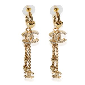 Chanel 2023 Spring Act 1 Collection Gold Plated Earrings Cartier Trinity Vintage Ring in 18k 3 Tone Gold