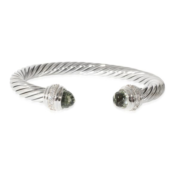 David Yurman Prasiolite Diamond 7mm Cable Bracelet in Sterling Silver 041 CTW David Yurman Prasiolite Diamond 7mm Cable Bracelet in Sterling Silver 041 CTW