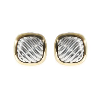 David Yurman Albion Sculpted Cable Earrings in 18k Yellow GoldSterling Silver Prada 6 Key Case 1M0222 Black Leather