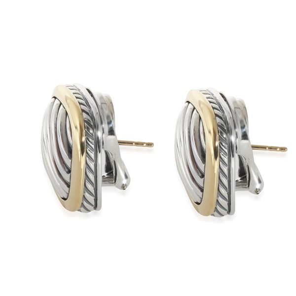 134498 sv 13b03642 e1aa 4f61 a9d8 1708d0d12d8a David Yurman Albion Sculpted Cable Earrings in 18k Yellow GoldSterling Silver