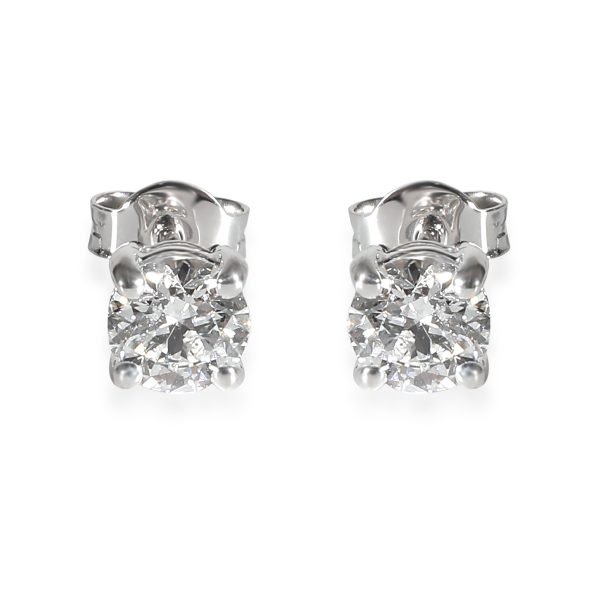 Diamond 4 Prong Stud Earring in 18K White Gold D VVS1 138 CTW Diamond 4 Prong Stud Earring in 18K White Gold D VVS1 138 CTW