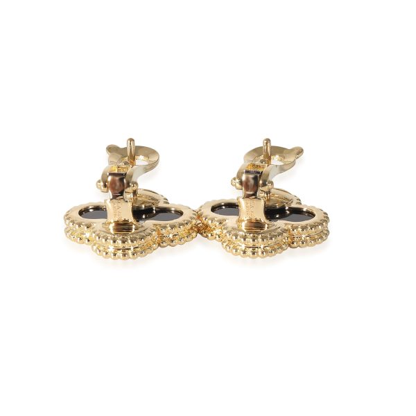 134547 bv d108d664 a4c1 4a3c a89a 3539b4141ea2 Van Cleef Arpels Vintage Alhambra Onyx Earrings in 18k Yellow Gold