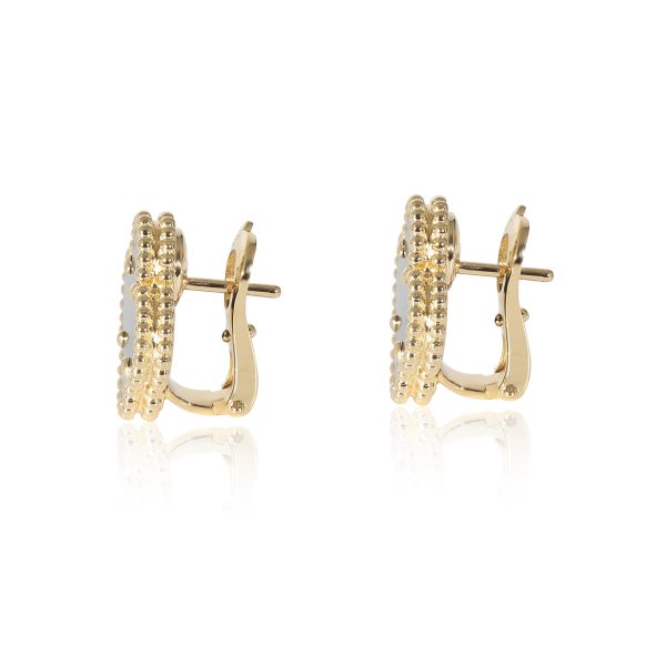 134547 sv 02de9cef 3bb4 4cc1 9b19 7020d64488a0 Van Cleef Arpels Vintage Alhambra Onyx Earrings in 18k Yellow Gold