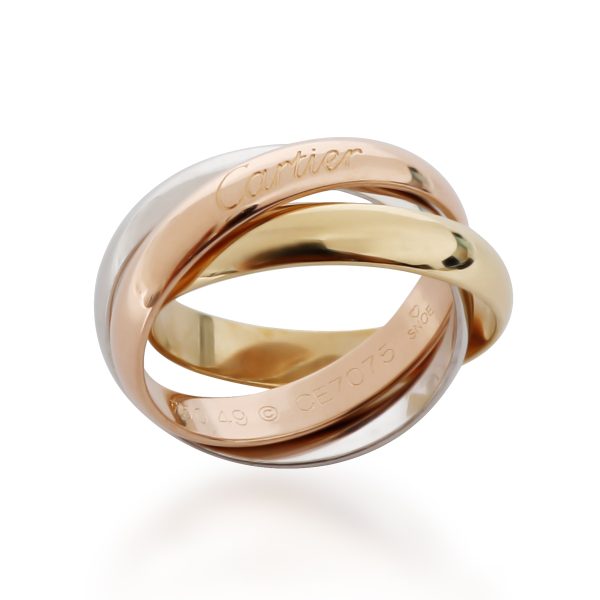 134627 av Cartier Trinity Ring in 18kt Tri Color Gold