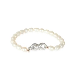 Tiffany Co Fresh Water Infinity Clasp Pearl Bracelet in Sterling Silver Louis Vuitton Galliera PM Monogram Shoulder Bag