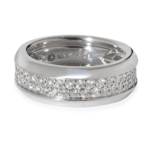 David Yurman Beveled Two Row Diamond Wedding Band in 18k White Gold 156 CTW David Yurman Beveled Two Row Diamond Wedding Band in 18k White Gold 156 CTW