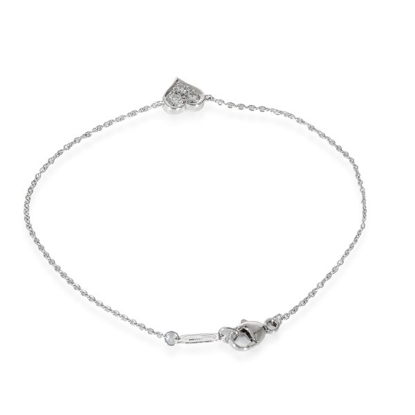 134759 bv Tiffany Co 3 Stone Diamond Heart Bracelet in Platinum 018 CTW
