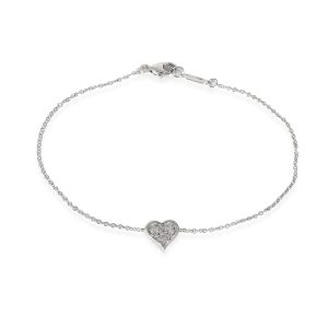 Tiffany Co 3 Stone Diamond Heart Bracelet in Platinum 018 CTW Louis Vuitton Epi Saint Jacques Poignier Long Noir Tote Bag Black