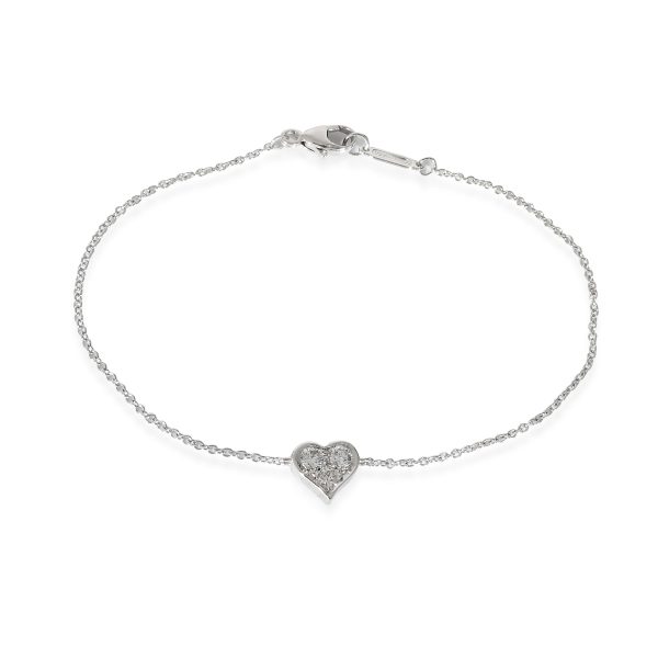 Tiffany Co 3 Stone Diamond Heart Bracelet in Platinum 018 CTW Tiffany Co 3 Stone Diamond Heart Bracelet in Platinum 018 CTW