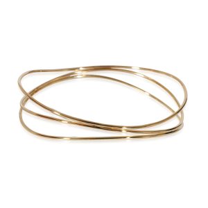 Tiffany Co Elsa Peretti Wave Bangle in 18K Yellow Gold BOTTEGA Intrecciato Round Zipper Long Wallet