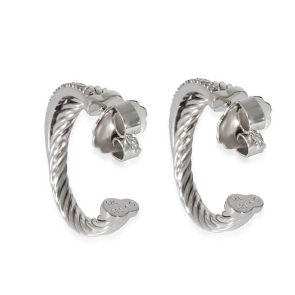 134841 bv ee6ccba9 0873 4866 9e69 ba47becb3a4a David Yurman Crossover Hoop Earrings in 18k White GoldSterling Silver 03 CTW