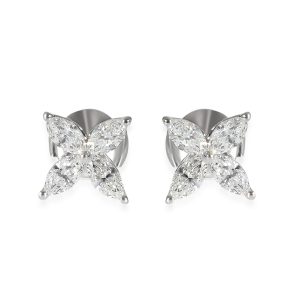 Tiffany Co Victoria Stud Earrings in Platinum 092 CTW Cart