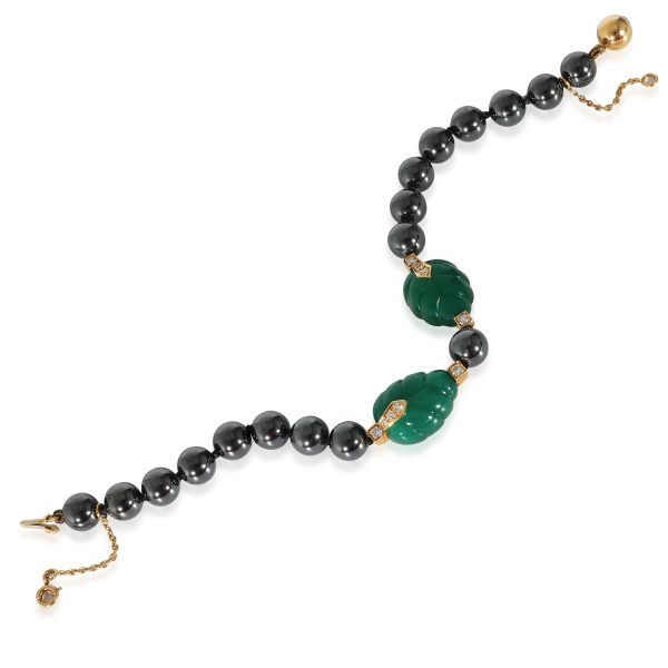 135123 pv 5c08e09c 28ff 4bc0 ae79 44e093a6af13 Cartier Patiala Hematite Beads Diamond Bracelet in 18K Yellow Gold 015 CTW