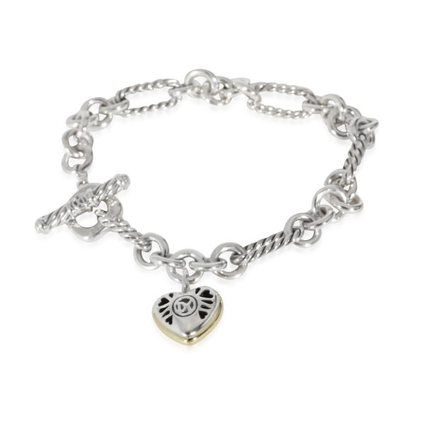 135185 bv bd41a7d8 c1bb 4f2a 852c 56c766bb8fe2 David Yurman Cable Heart Figaro Bracelet in Sterling Silver