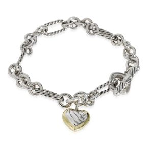 David Yurman Cable Heart Figaro Bracelet in Sterling Silver Cart