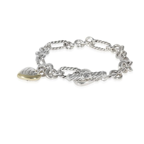 135185 sv a5e47b1f 7d62 4674 af1a 117db0919c09 David Yurman Cable Heart Figaro Bracelet in Sterling Silver