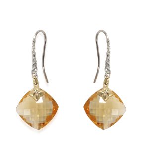 David Yurman Capri Citrine Earrings in 18K Yellow GoldSterling Silver Cart