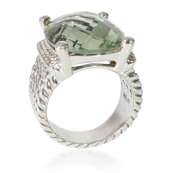 135229 av 789f7e84 4dc7 4c53 a0e7 f54cf8c984e8 David Yurman Wheaton Prasiolite Diamond Ring in Sterling Silver Green 02 CTW