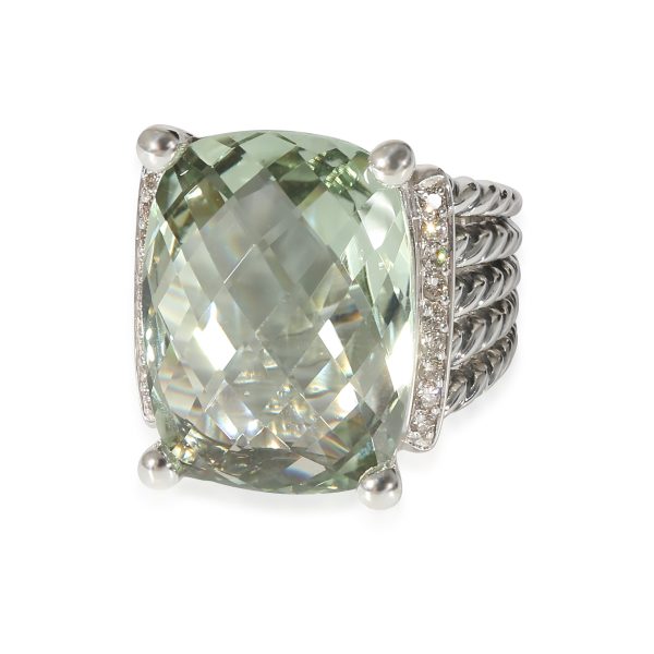 David Yurman Wheaton Prasiolite Diamond Ring in Sterling Silver Green 02 CTW David Yurman Wheaton Prasiolite Diamond Ring in Sterling Silver Green 02 CTW