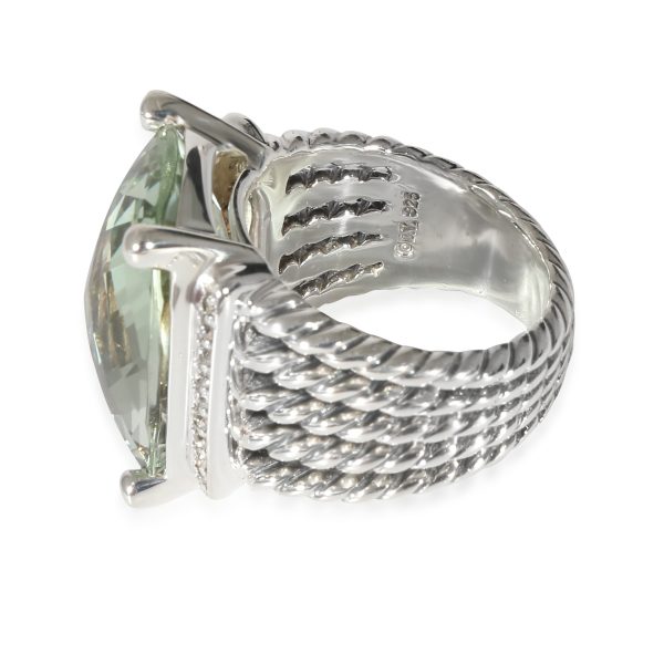 135229 sv 36ff4a8e 933c 4df9 9fb5 83d760589497 David Yurman Wheaton Prasiolite Diamond Ring in Sterling Silver Green 02 CTW