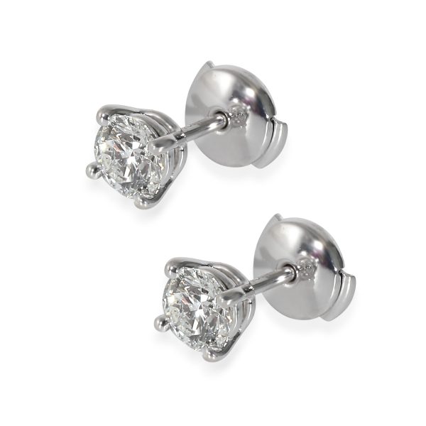 135279 sv b1db4ed8 bbc5 4fd1 92a3 9a796bed9fc8 Tiffany Co Solitaire 4 Prong Diamond Earrings in Platinum 132 CTW