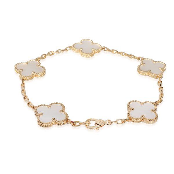 135280 bv Van Cleef Arpels Vintage Alhambra Mother Of Pearl Bracelet in 18k Yellow Gold