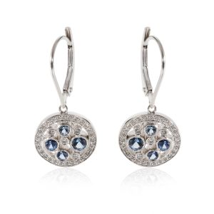 Tiffany Co Cobblestone Diamond Sapphire Earrings in Platinum 020 CTW Gucci GG Canvas Waist Pouch