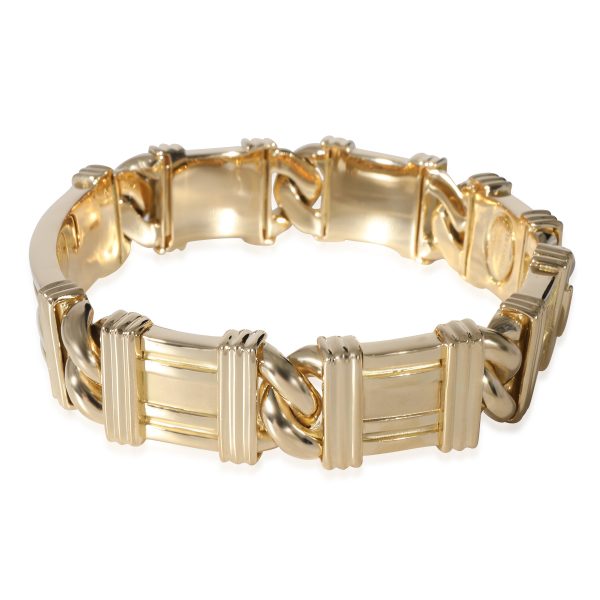 135330 sv Tiffany Co Vintage Atlas Curb Linked Sections Bracelet in 18K Yellow Gold