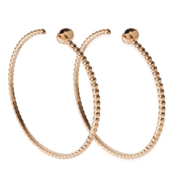 135347 av Van Cleef Arpels Large Perlee Hoop Earrings in 18k Rose Gold