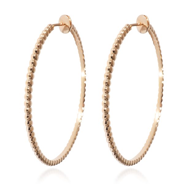 Van Cleef Arpels Large Perlee Hoop Earrings in 18k Rose Gold Van Cleef Arpels Large Perlee Hoop Earrings in 18k Rose Gold