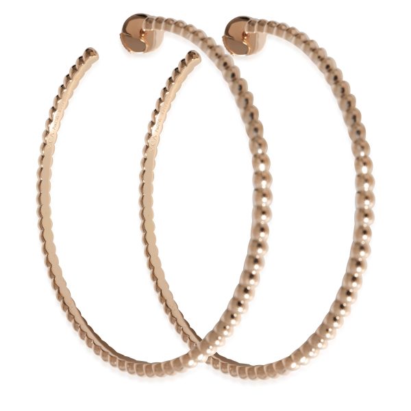 135347 sv Van Cleef Arpels Large Perlee Hoop Earrings in 18k Rose Gold