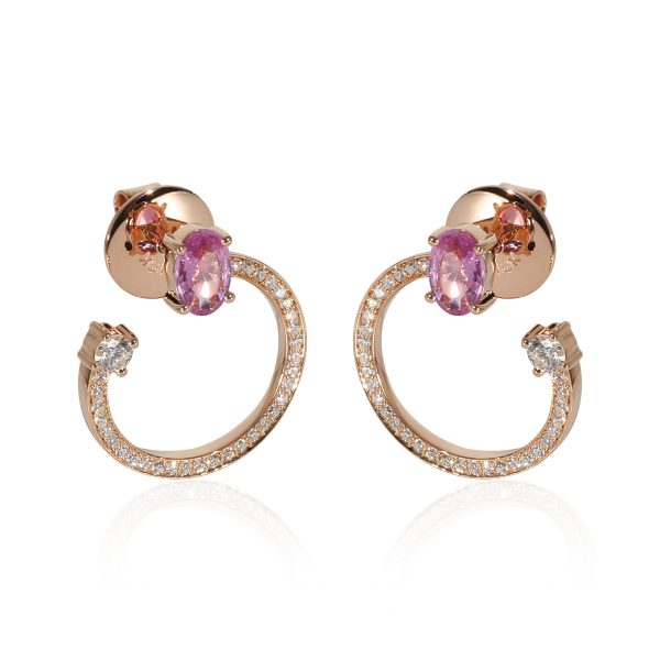 HUEB Spectrum Pink Sapphire Diamond Earrings in 18k Rose Gold 039 CTW HUEB Spectrum Pink Sapphire Diamond Earrings in 18k Rose Gold 039 CTW