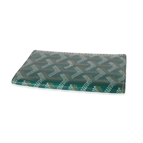 135466 av Goyard Green Goyardine Canvas Saint Marc Card Wallet