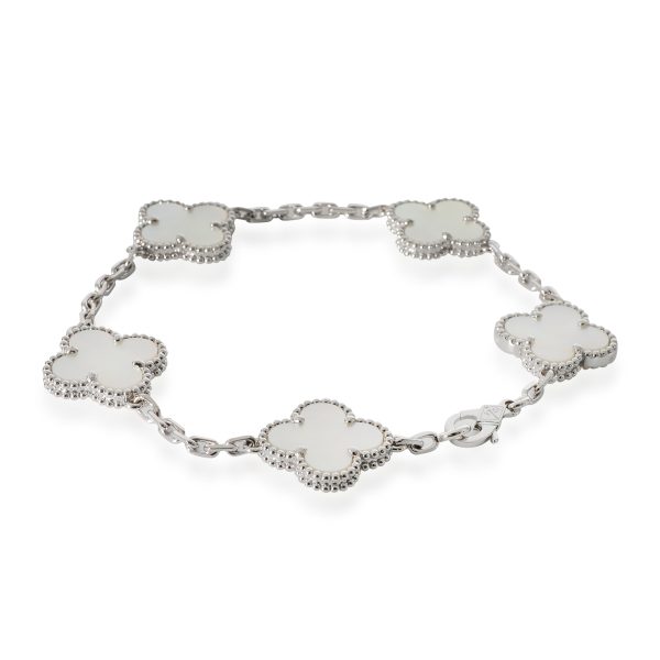 135471 bv Van Cleef Arpels Alahmbra Mother Of Pearl Bracelet in 18k White Gold