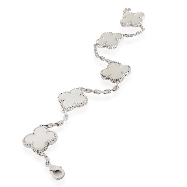 135471 pv Van Cleef Arpels Alahmbra Mother Of Pearl Bracelet in 18k White Gold