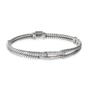 David Yurman Labyrinth Diamond Bracelet in Sterling Silver 027 CTW Louis Vuitton Handbag Papillon GM Damier