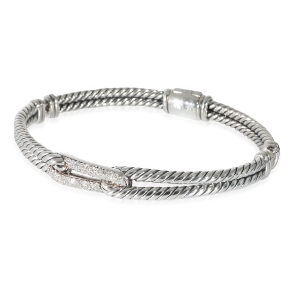 135568 sv baf25af7 9b8f 416a bd40 391c43618e5e David Yurman Labyrinth Diamond Bracelet in Sterling Silver 027 CTW