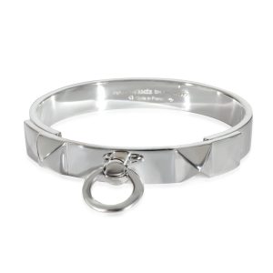 Hermès Collier de Chien Bracelet in Sterling Silver Chanel Matelasse W Flap W Chain Lambskin Shoulder Bag Black