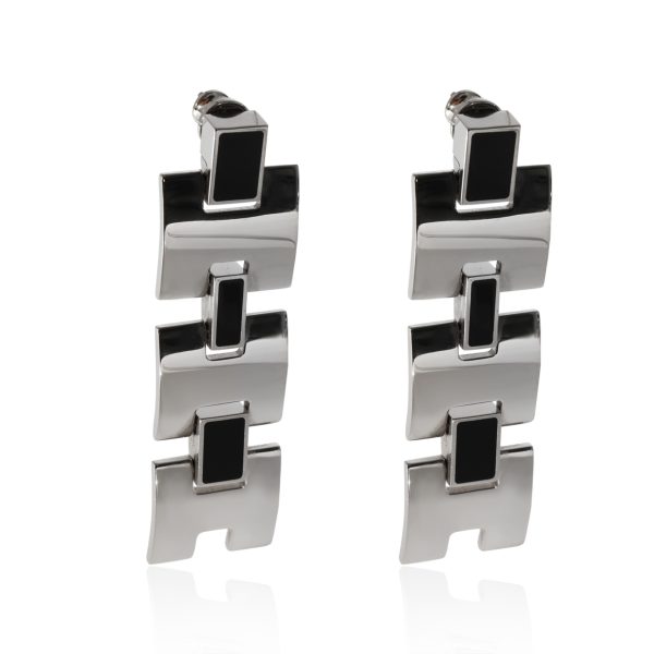 Hermes Eileen Long Earrings Plated in Palladium Hermes Eileen Long Earrings Plated in Palladium