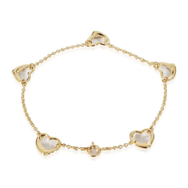 135767 av a938f933 a2d3 46bb 8b8f f769bdd70dc1 Tiffany Co Elsa Peretti Open Heart 5 Station Bracelet in 18K Yellow Gold