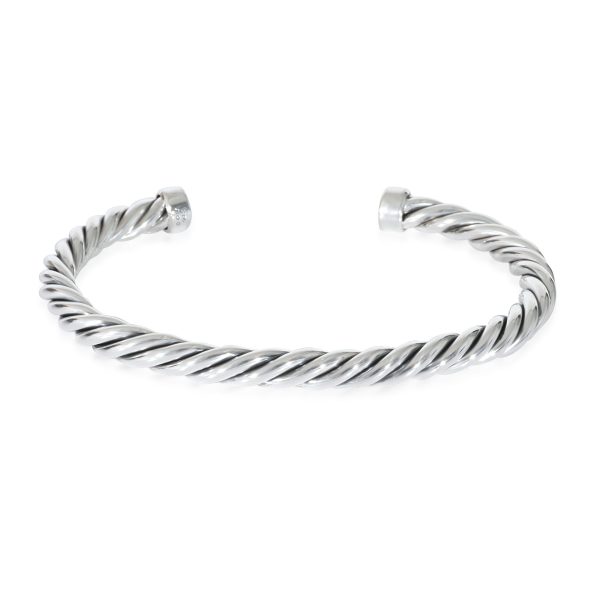 135780 bv David Yurman Cable Cuff Bracelet With Onyx Ends in Sterling Silver