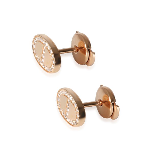 135813 sv Hermès Chaine dancre Earrings in 18k Rose Gold 018 CTW