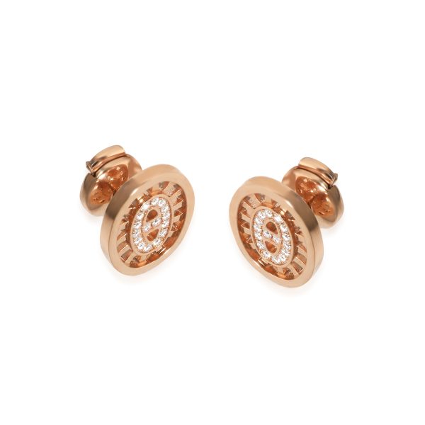 135814 sv Hermès Chaine dancre Earrings in 18k Rose Gold 013 CTW