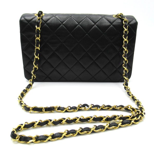 2 Chanel Chain Shoulder Bag Sheepskin Black