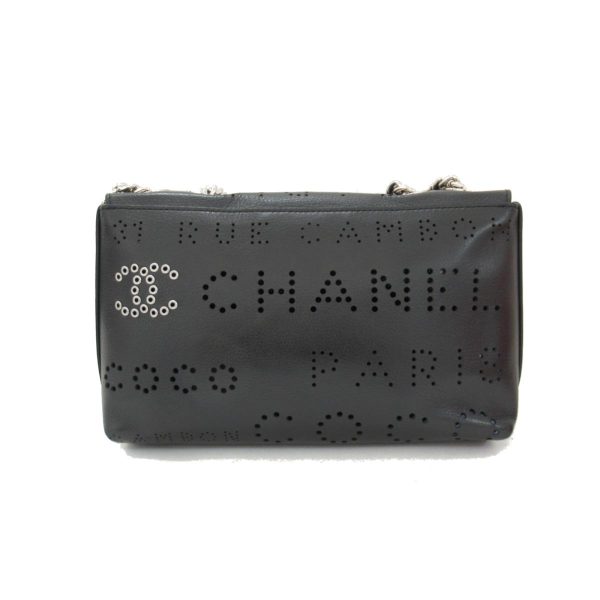 2 Chanel Chain Shoulder Bag Leather Black