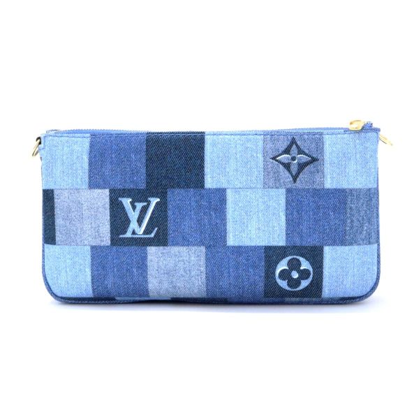 2 Louis Vuitton Milty Pochette Accessoire Shoulder Bag Denim Monogram Navy