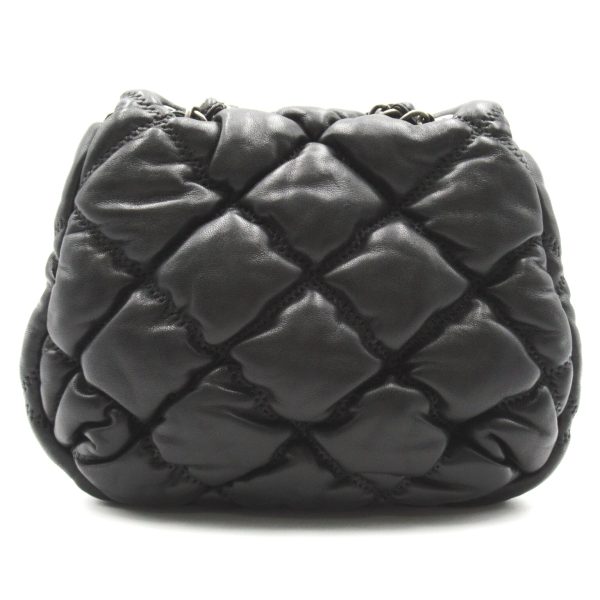 2 Chanel Shoulder Bag Lambskin Sheep Leather Black