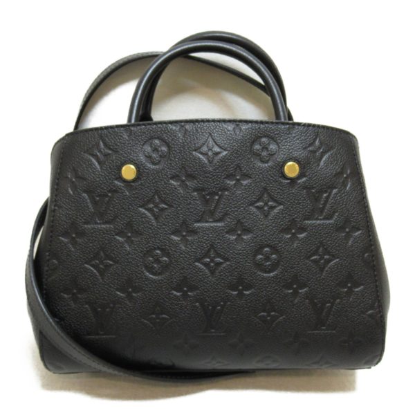 2 Louis Vuitton Montaigne BB Shoulder Bag Leather Empreinte Black