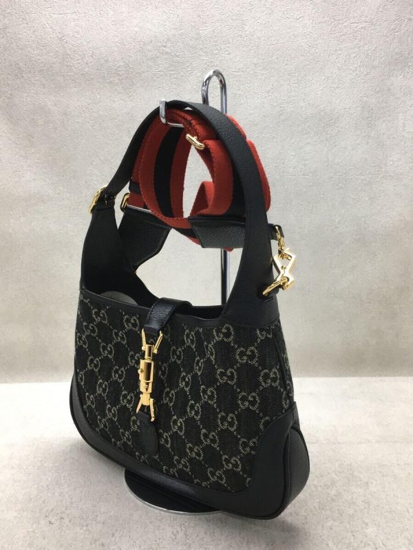 2 Gucci GG Jackie Shoulder Bag Canvas Black